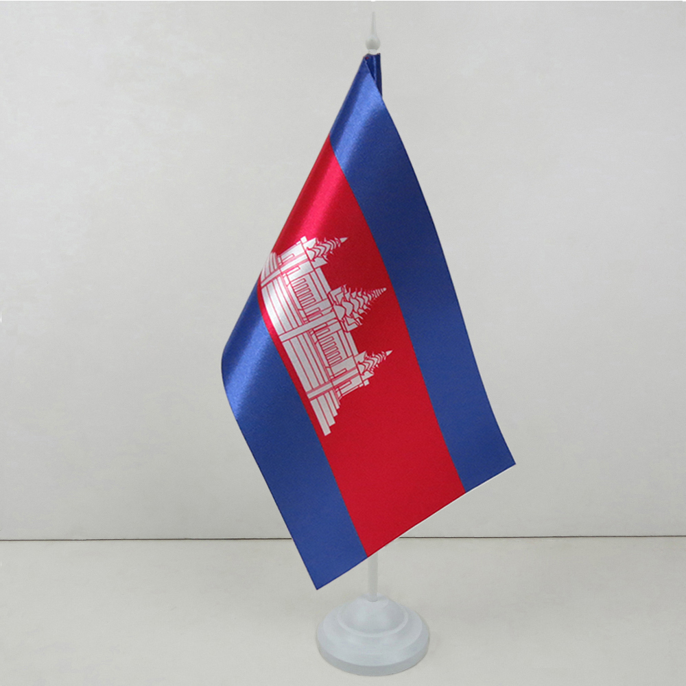 Флажок Камбоджи на пластиковой подставке Флажок Камбоджи на пластиковой подставке